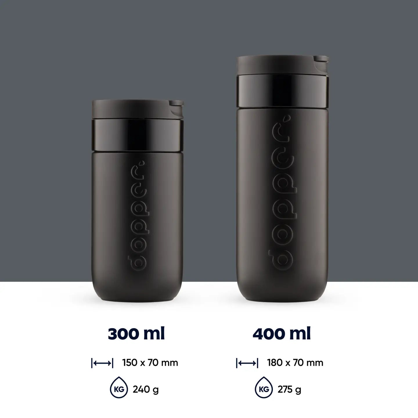 DOPPER - Travel Mug 300ml Blazing Black