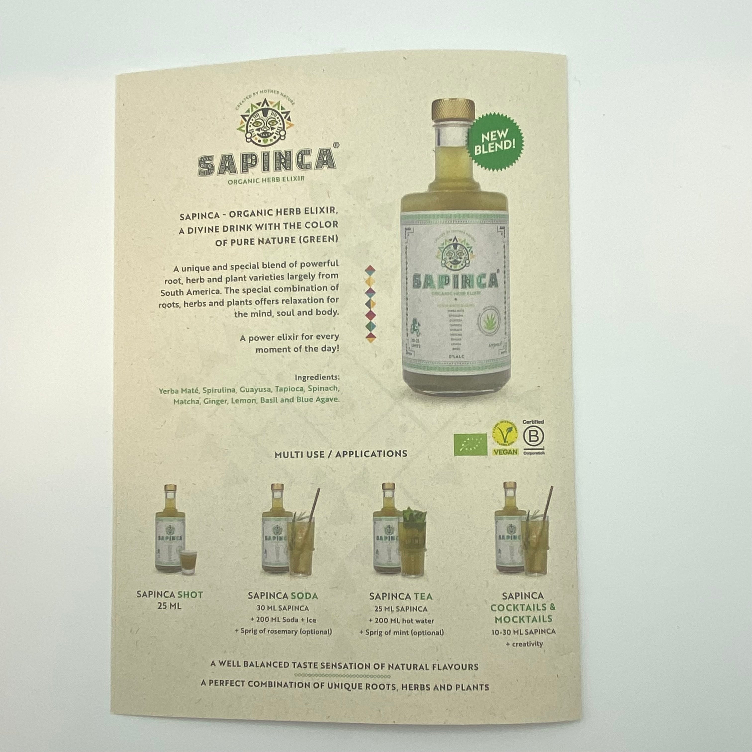 Sapinca, Organic Herb Elixir