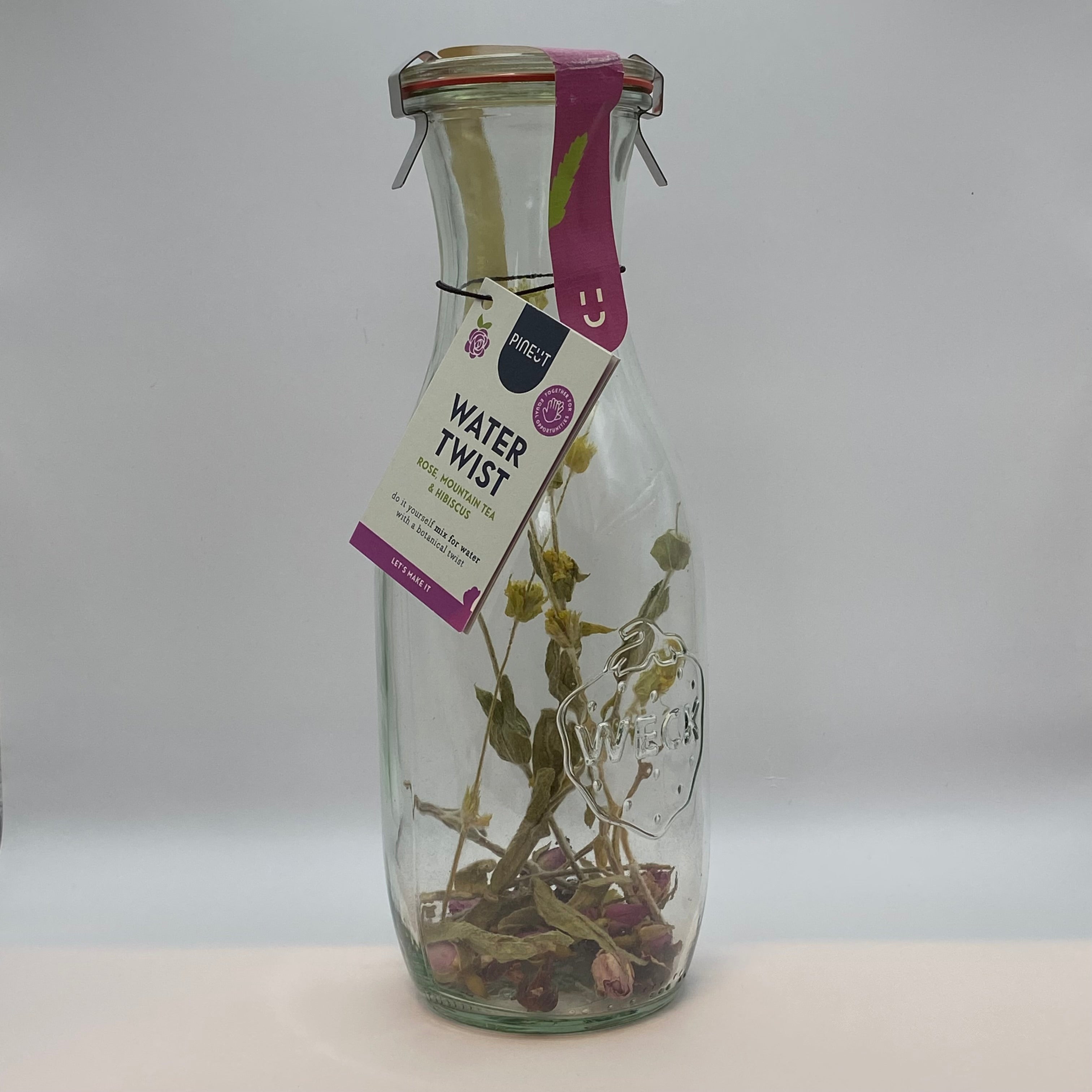 Pineut, Water Twist. Rose, Mountain Tea, Hibiscus