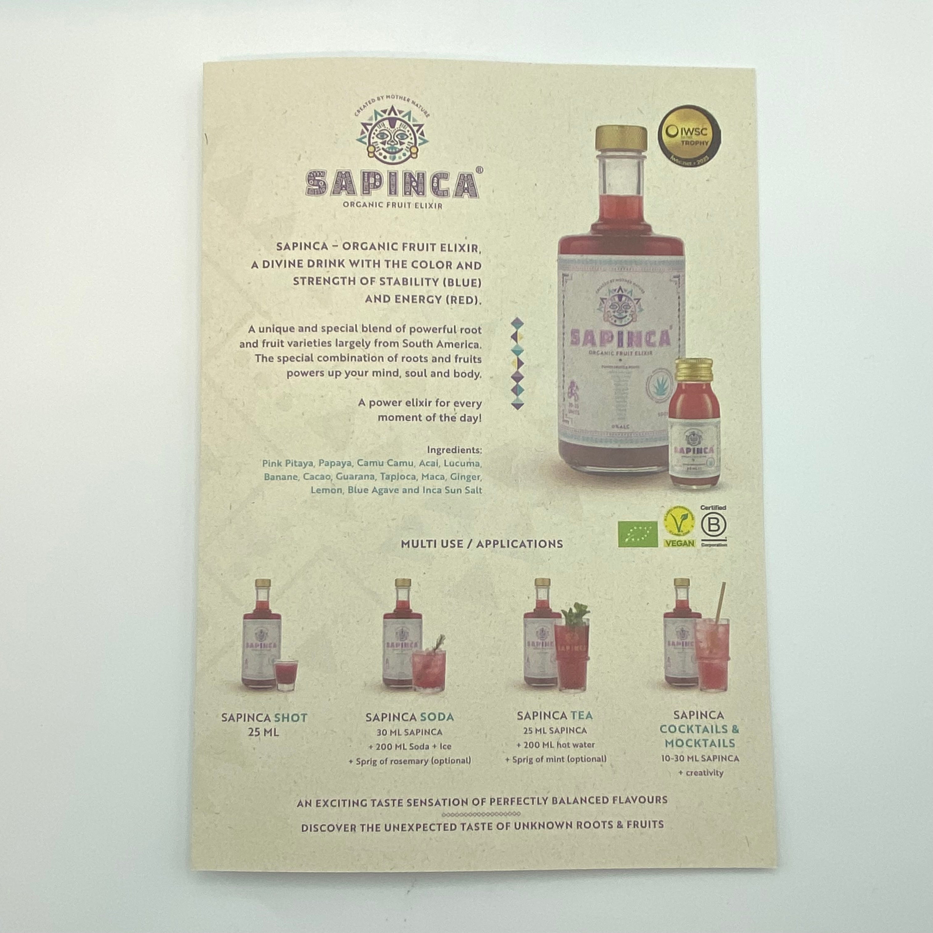 Sapinca, Organic Fruit Elixir